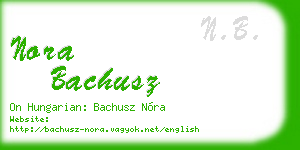nora bachusz business card