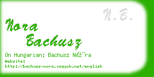 nora bachusz business card